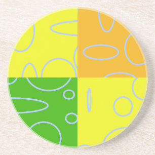 Posavasos Geométrica del Naranja verde amarillo cuatro y div
