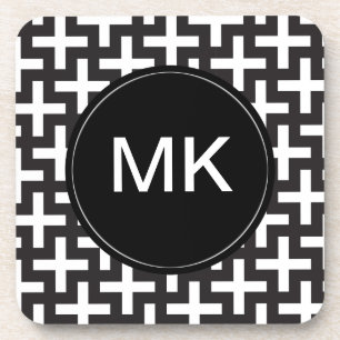 Posavasos Geométrica en blanco y negro