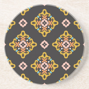 Posavasos Geométrico abstracto: textura vintage sin costura