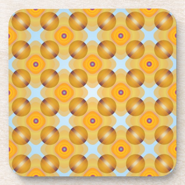 Posavasos Geométrico amarillo inusual (Frente)