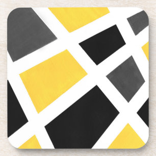 Posavasos Geométrico blanco amarillo gris negro