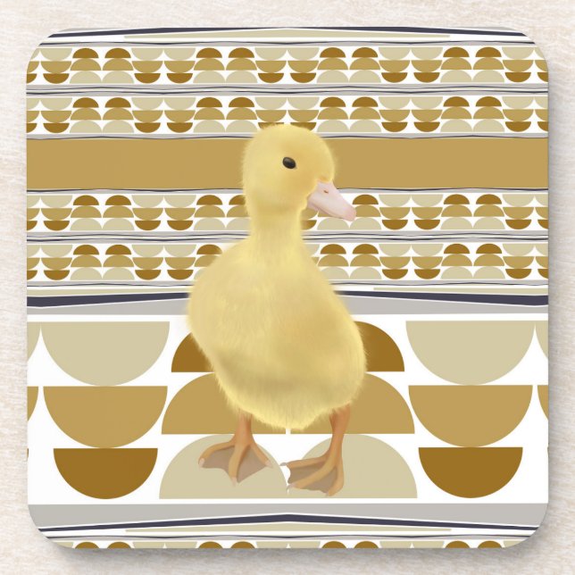 Posavasos Geométrico de Círculo Semi Círculo Cute Duckling G (Frente)