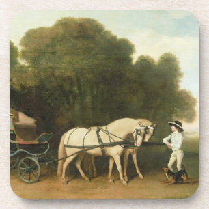 Posavasos George Stubbs el   un faetón con un par de Pon