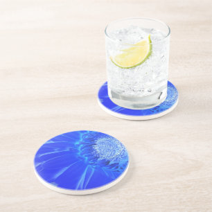 Posavasos gerbera azul eléctrico