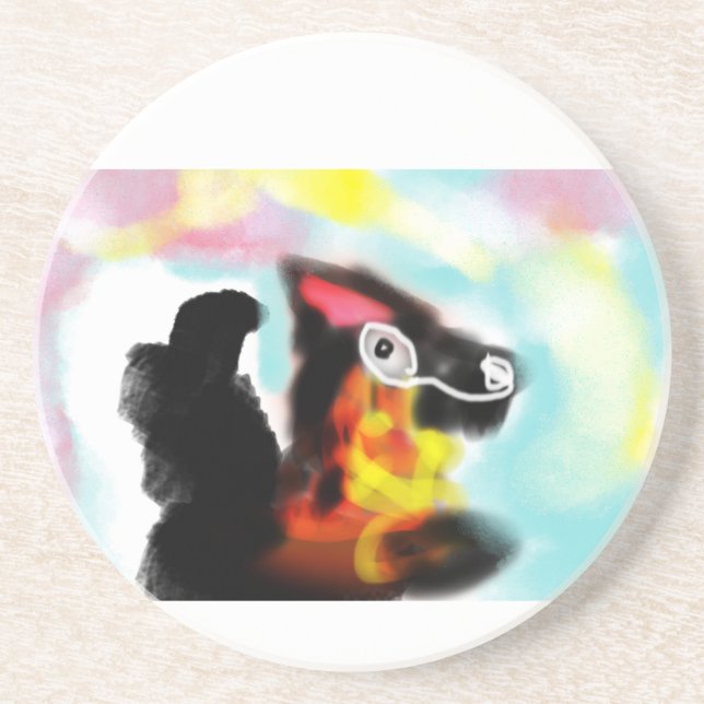 Posavasos German Shepherd  colorful (Frente)