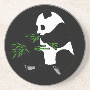 Posavasos Giant Panda come Bamboo negro