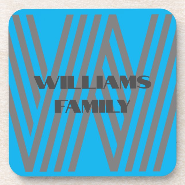 POSAVASOS GIFT FAMILIAR MINT GREEN GRY MONOGRAM COASTER (Frente)