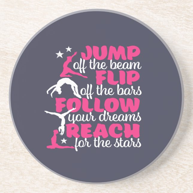 Posavasos Gimnasia Cita Chica Gimnast Salto De La Viga (Frente)