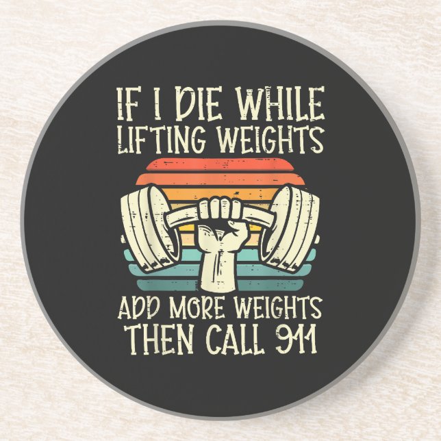 Posavasos Gimnasio Si Muero Levantando Pesa Graciosa Fitness (Frente)