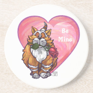 Posavasos Ginger Cat El día de San Valentín