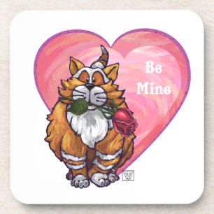 Posavasos Ginger Cat El día de San Valentín