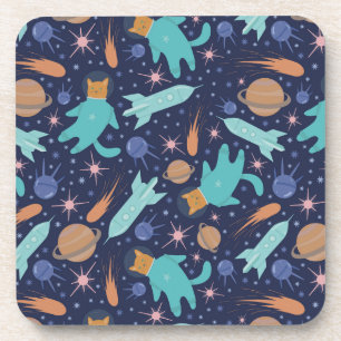 Posavasos Ginger cat en la aventura de la galaxia espacial