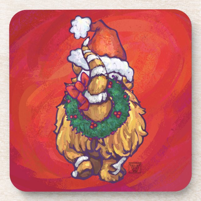 Posavasos Ginger Cat Navidades En Rojo (Frente)