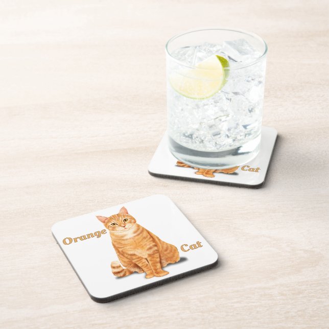 Posavasos Ginger Tabby Cat personalizado (Lado Derecho)