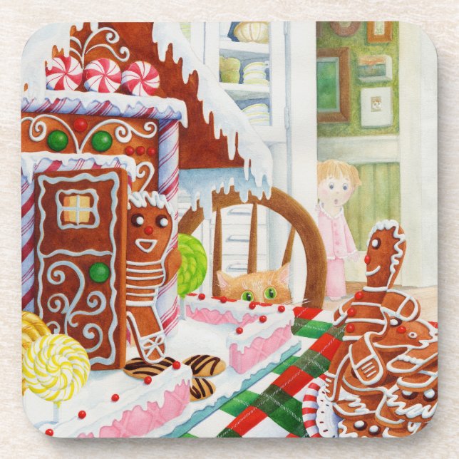Posavasos GINGERBREAD SORPRENDE Duros Ataques Plásticos (Frente)