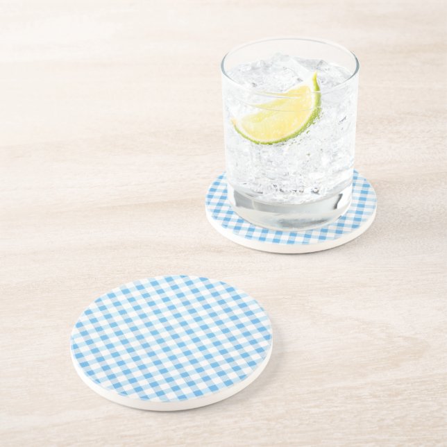 Posavasos Gingham Azul Bebé (Lado)