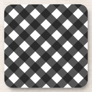 Posavasos Gingham blanco y negro