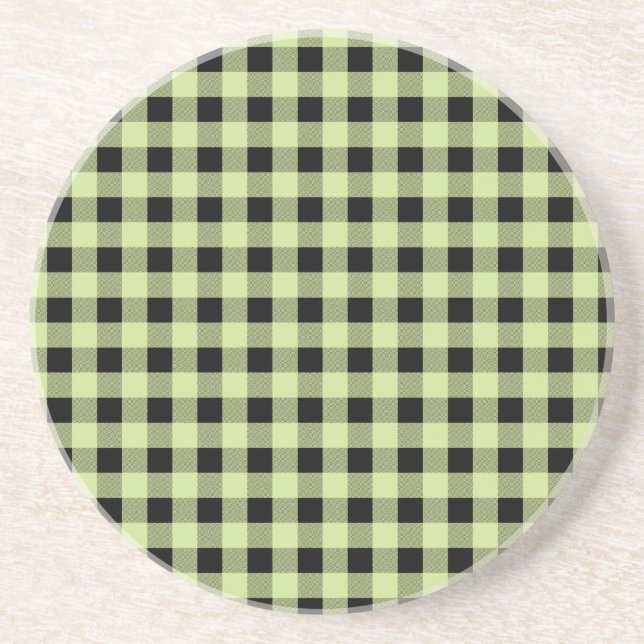 Posavasos Gingham Mint y Black (Frente)