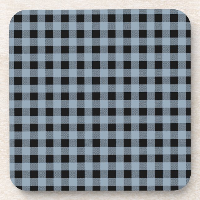 Posavasos Gingham Slate y Black (Frente)