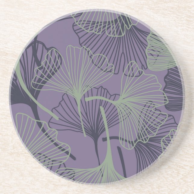 Posavasos Gingko biloba: patrón de cosecha abstracta. (Frente)