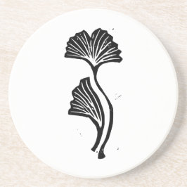 Posavasos Gingko Leaf Lino imprime escayola de piedra arenis