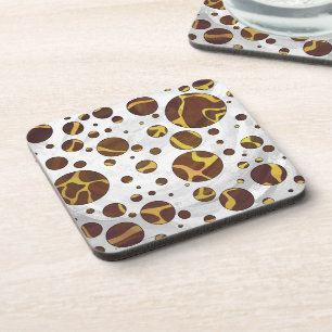Posavasos Giraffe Brown and Yellow Print