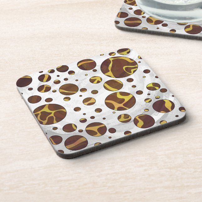 Posavasos Giraffe Brown and Yellow Print (Lado Izquierdo)