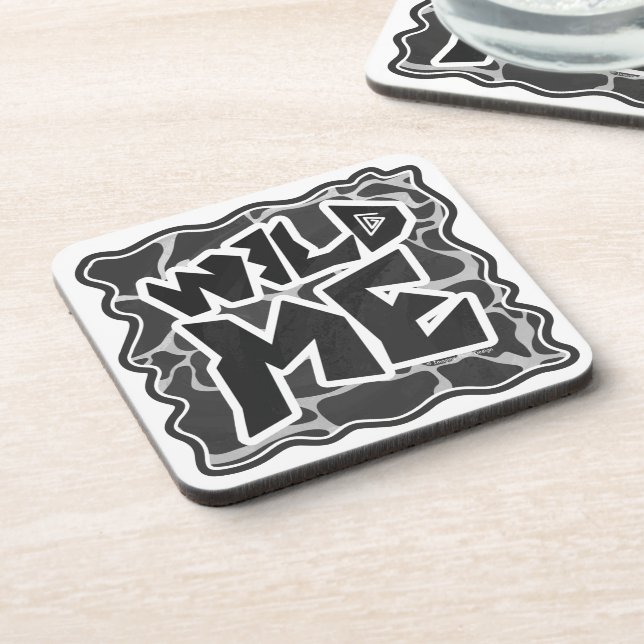 Posavasos Giraffe Impresión gris claro y negro (Lado Izquierdo)