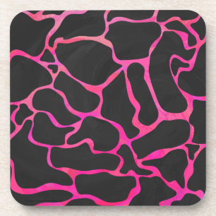 Posavasos Giraffe Impresión rosa y negra caliente