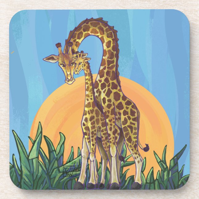 Posavasos Giraffe Mama y Baby (Frente)