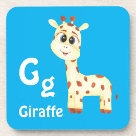 Posavasos Giraffe personalizar ABC: Letra G - Añadir tu nomb