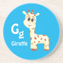 Posavasos Giraffe personalizar ABC: Letra G - Añadir tu nomb