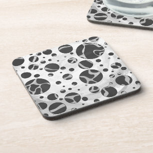 Posavasos Giraffe Polka Dot Black and Light Gray Print