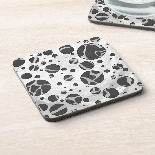 Posavasos Giraffe Polka Dot Black and Light Gray Print (Lado Izquierdo)