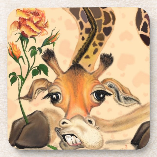 Posavasos Giraffe romántica - Caballero - Gracioso (Frente)