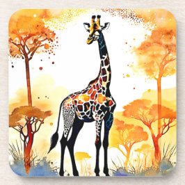 Posavasos Giraffe Savannah Art