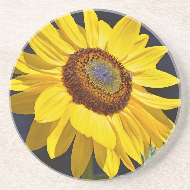 Posavasos Girasol amarillo brillante (Frente)