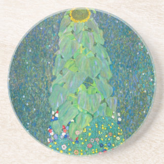 Posavasos Girasol de Klimt, flores antiguas Art Nouveau
