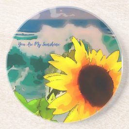 Posavasos Girasol en la playa tú eres mi sol