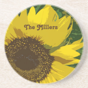Posavasos Girasol Flor Amarillo Brillante Nombre de la Famil
