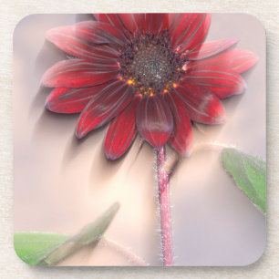 Posavasos Girasol híbrido que sopla en el viento