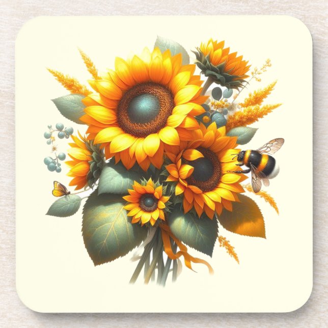 Posavasos Girasol Margarita Floral  (Frente)