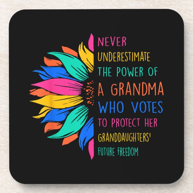 Posavasos Girasol Nunca Subestimes El Poder De La Abuela (Frente)