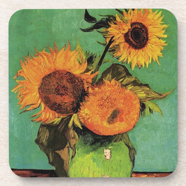 Posavasos Girasoles de Vincent van Gogh (Frente)