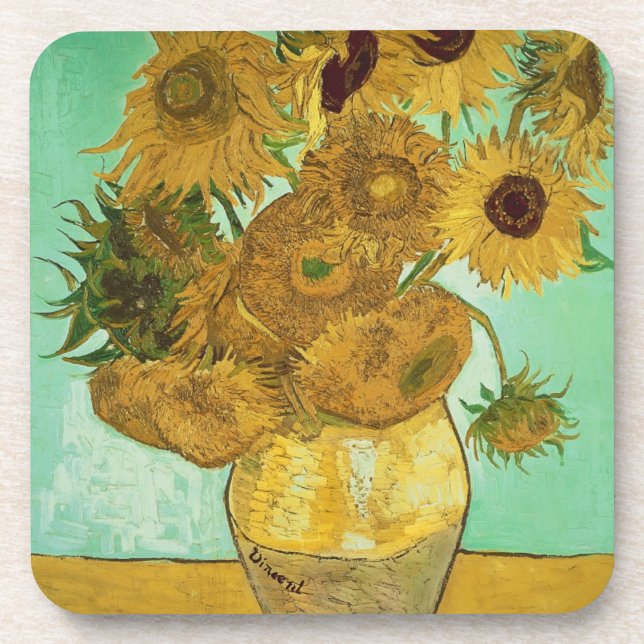 Posavasos Girasoles de Vincent van Gogh el |, 1888 (Frente)
