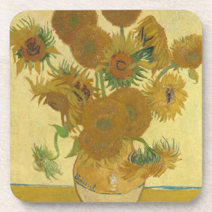 Posavasos Girasoles, pintura al óleo de naturaleza muerta, V