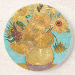Posavasos Girasoles, Pintura de Naturaleza Muerta Postimpres