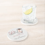 Posavasos Girly 50 y fabulosa foto de oro del Rosa de cumple<br><div class="desc">50 y fabulosa montaña de piedra arenisca de color gris de cumpleaños. Personalizar con su nombre y foto haciendo clic en el botón Personalizar. Disfruta ser fabuloso y glamuroso. @Miri Creations - Creado Solo Para Ti.</div>