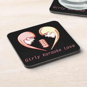 Posavasos Girly BFF Karaoke Love Heart
