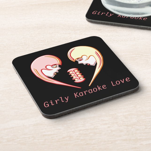 Posavasos Girly BFF Karaoke Love Heart (Lado Izquierdo)